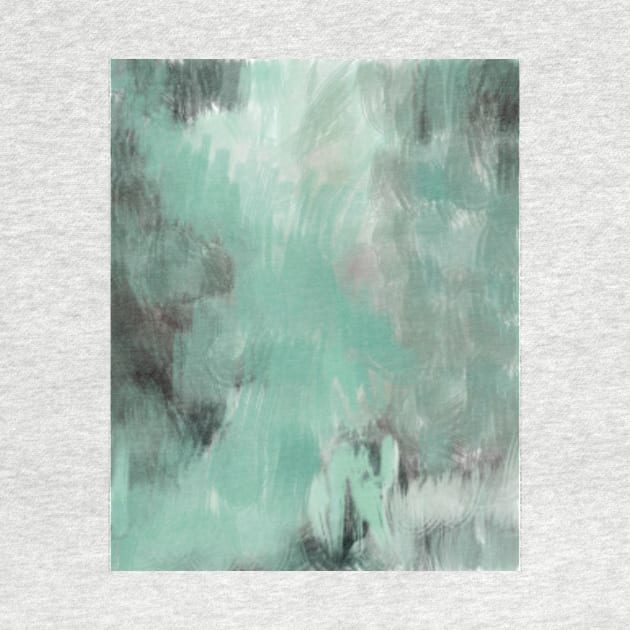 Bottle green earthy mist abstract art by Doodle Intent